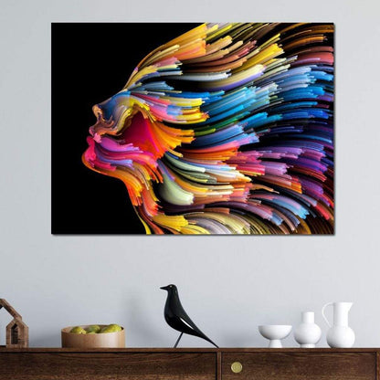 Psychedelic Face Canvas Wall Art