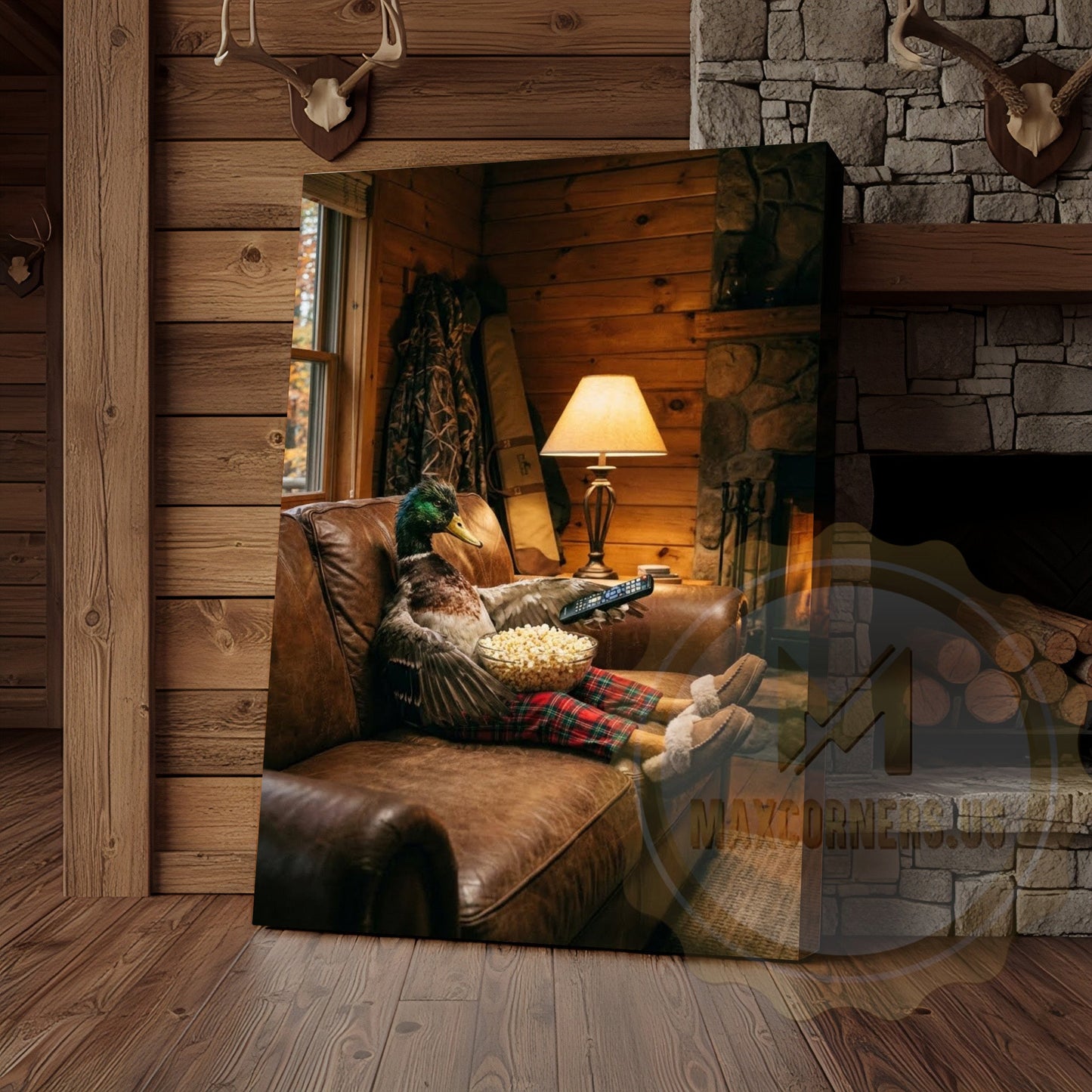 Duck Canvas Cozy Cabin Living Room Popcorn Canvas Wall Art