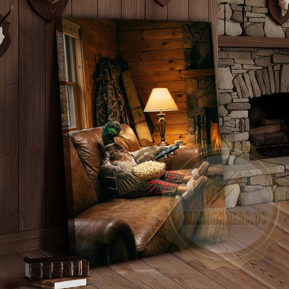 Duck Canvas Cozy Cabin Living Room Popcorn Canvas Wall Art