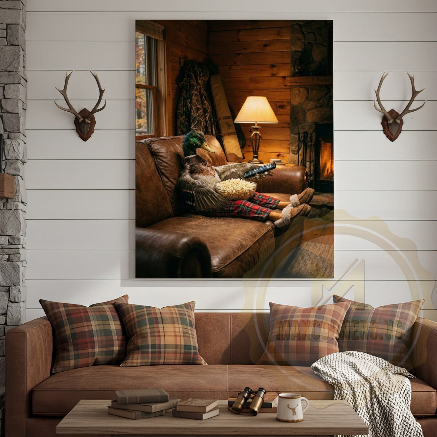 Duck Canvas Cozy Cabin Living Room Popcorn Canvas Wall Art