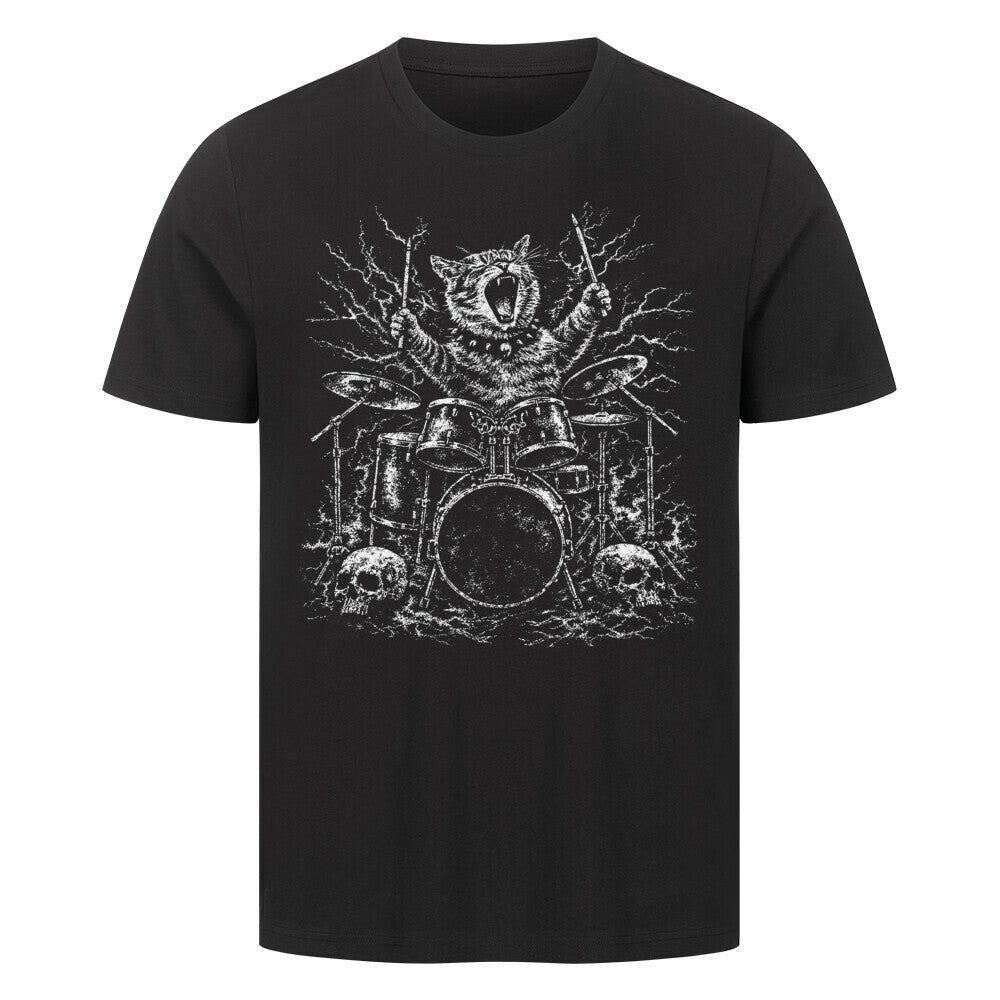 Katze am Schlagzeug T-Shirt
