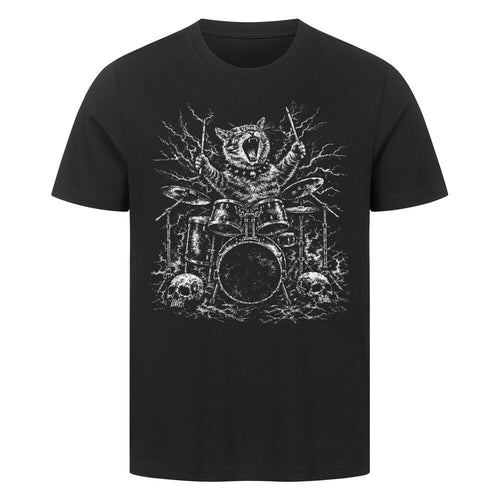 Katze am Schlagzeug T-Shirt