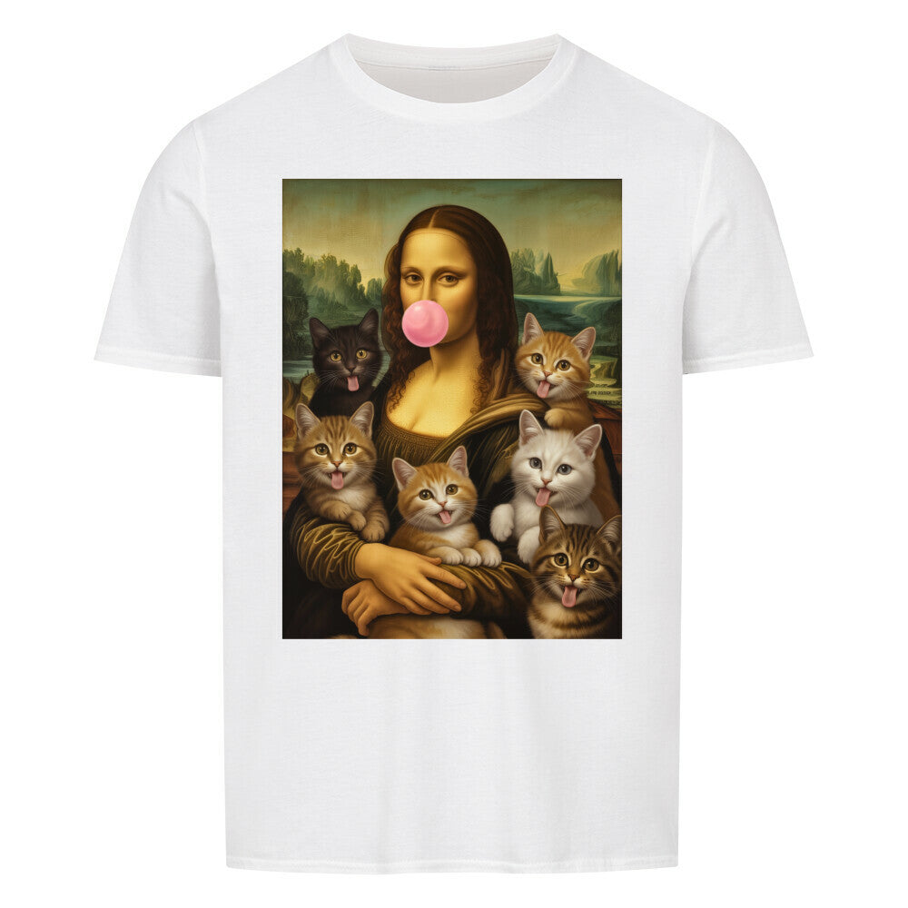 Mona Lisa With Cats Basic Shirt Unisex