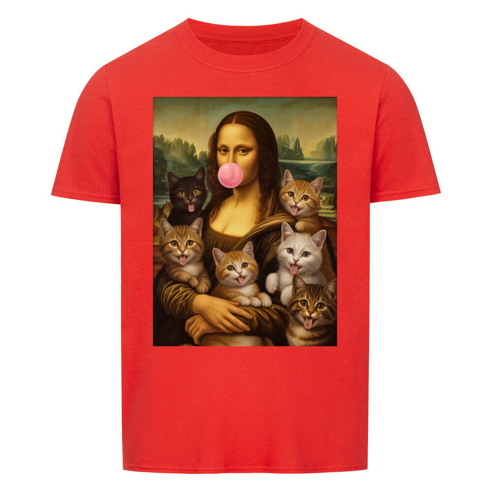 Mona Lisa With Cats Basic Shirt Unisex