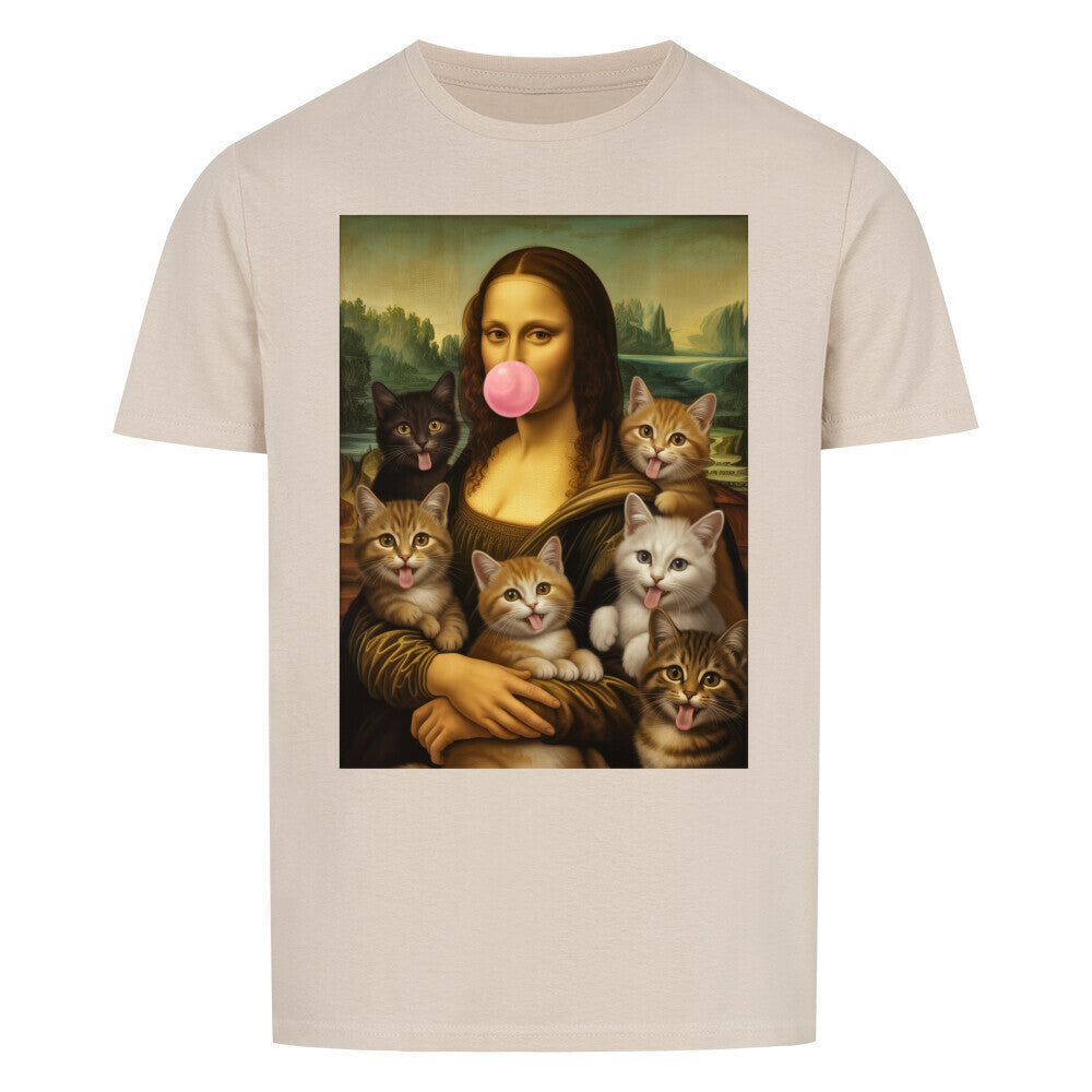 Mona Lisa With Cats Basic Shirt Unisex