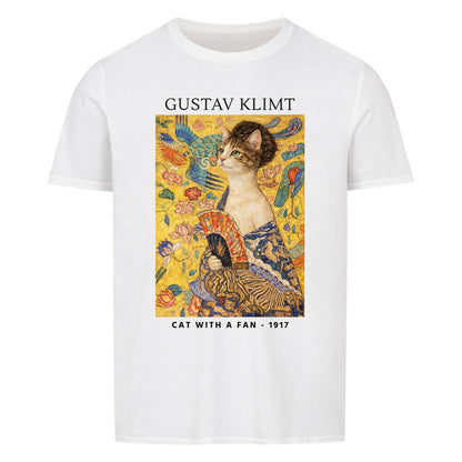 Cat With A Fan Basic Shirt Unisex