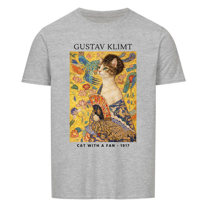 Cat With A Fan Basic Shirt Unisex