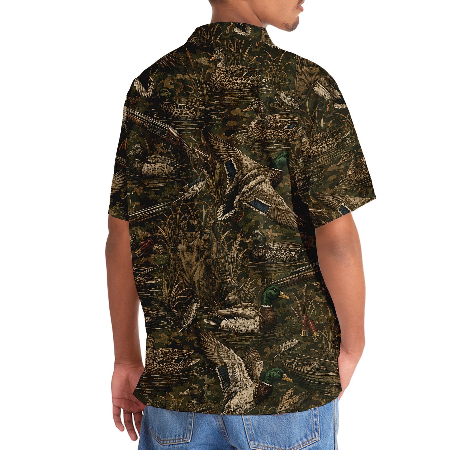 Vintage Duck Hunter Camo Hawaiian Shirt