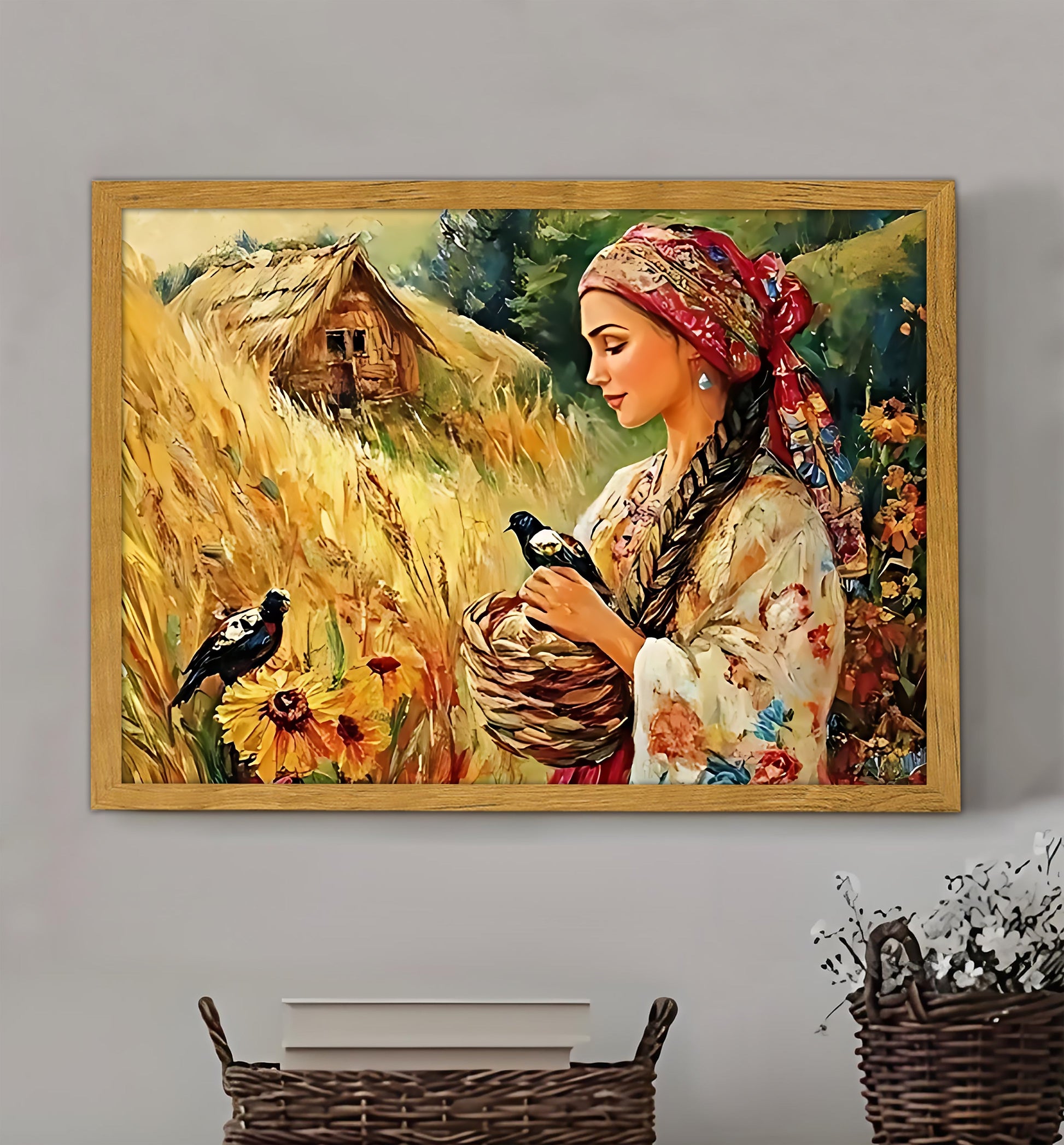 W140 Natural Wood Canvas – Abstract Art | Perfect for Living Room & Office