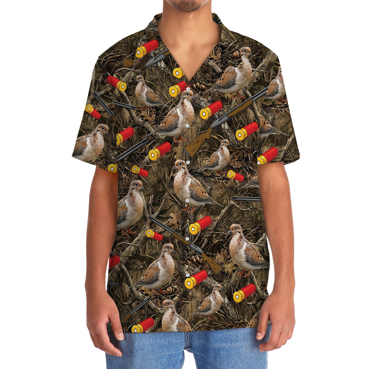 Vintage Camouflage Mourning Dove Hunting Hawaiian Shirt