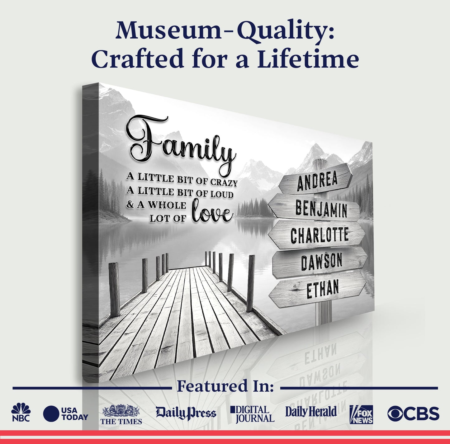 Family A Whole Lot Of Love Grey Wall Sign