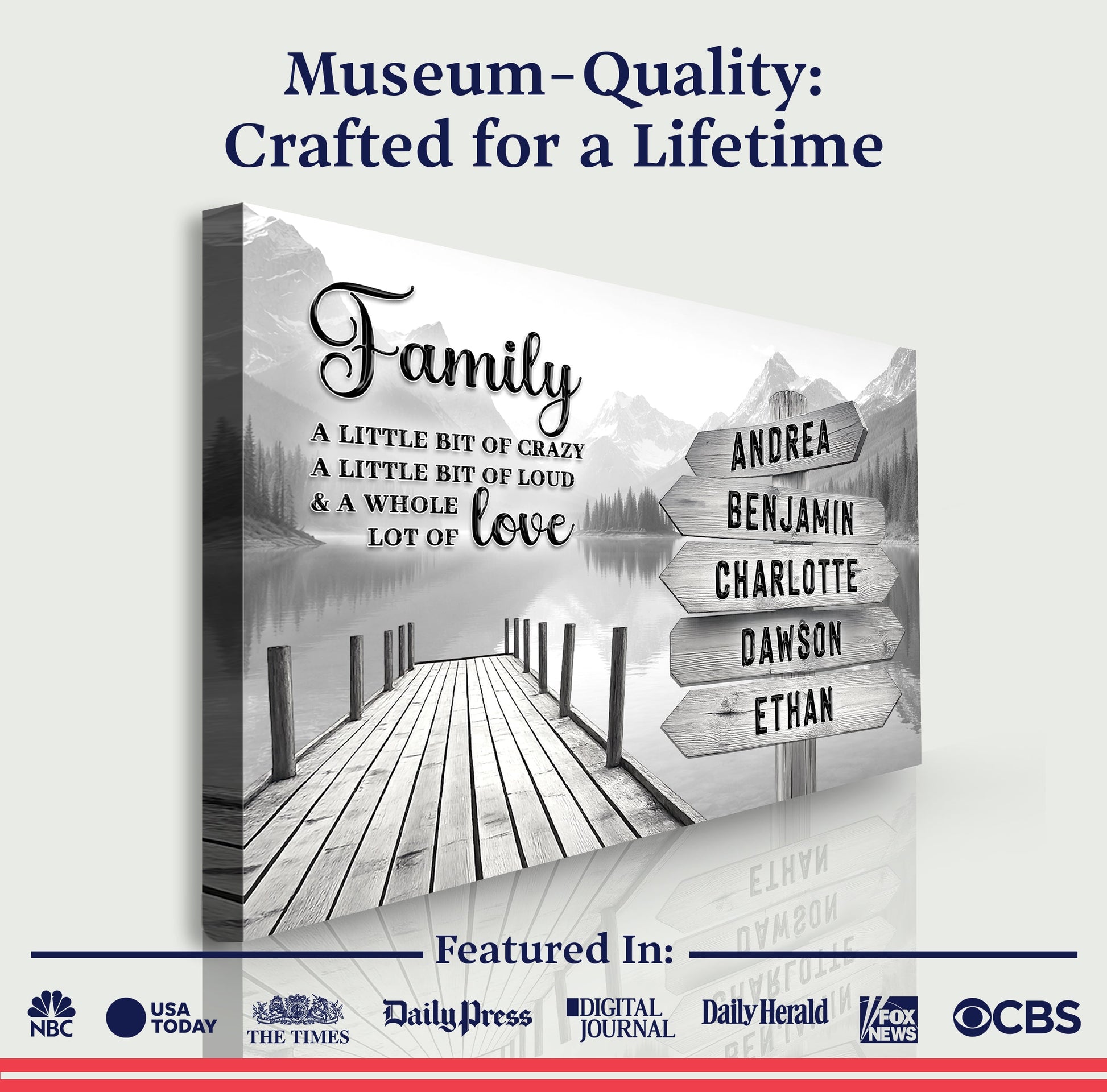 Family A Whole Lot Of Love Grey Wall Sign