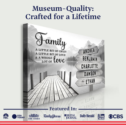 Family A Whole Lot Of Love Grey Wall Sign