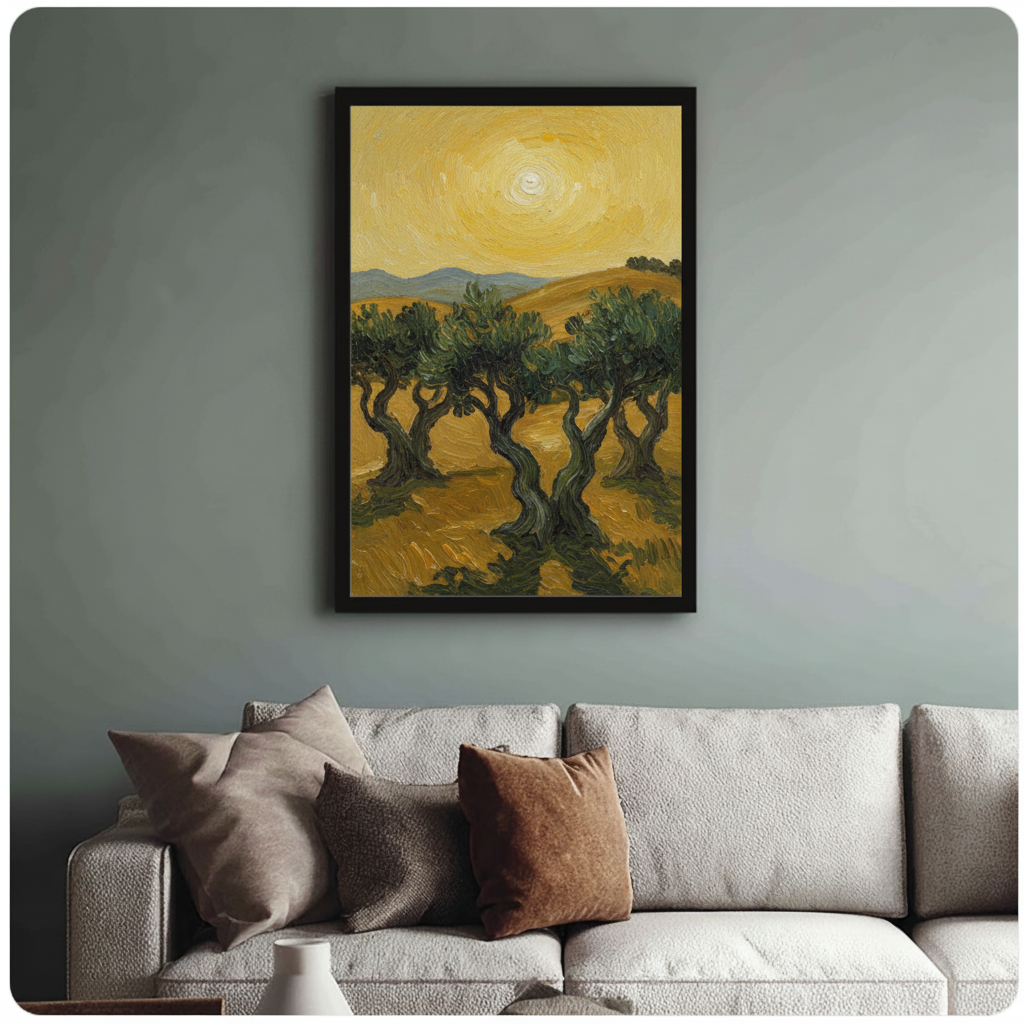 Van Gogh Style Olive Trees Canvas Wall Art