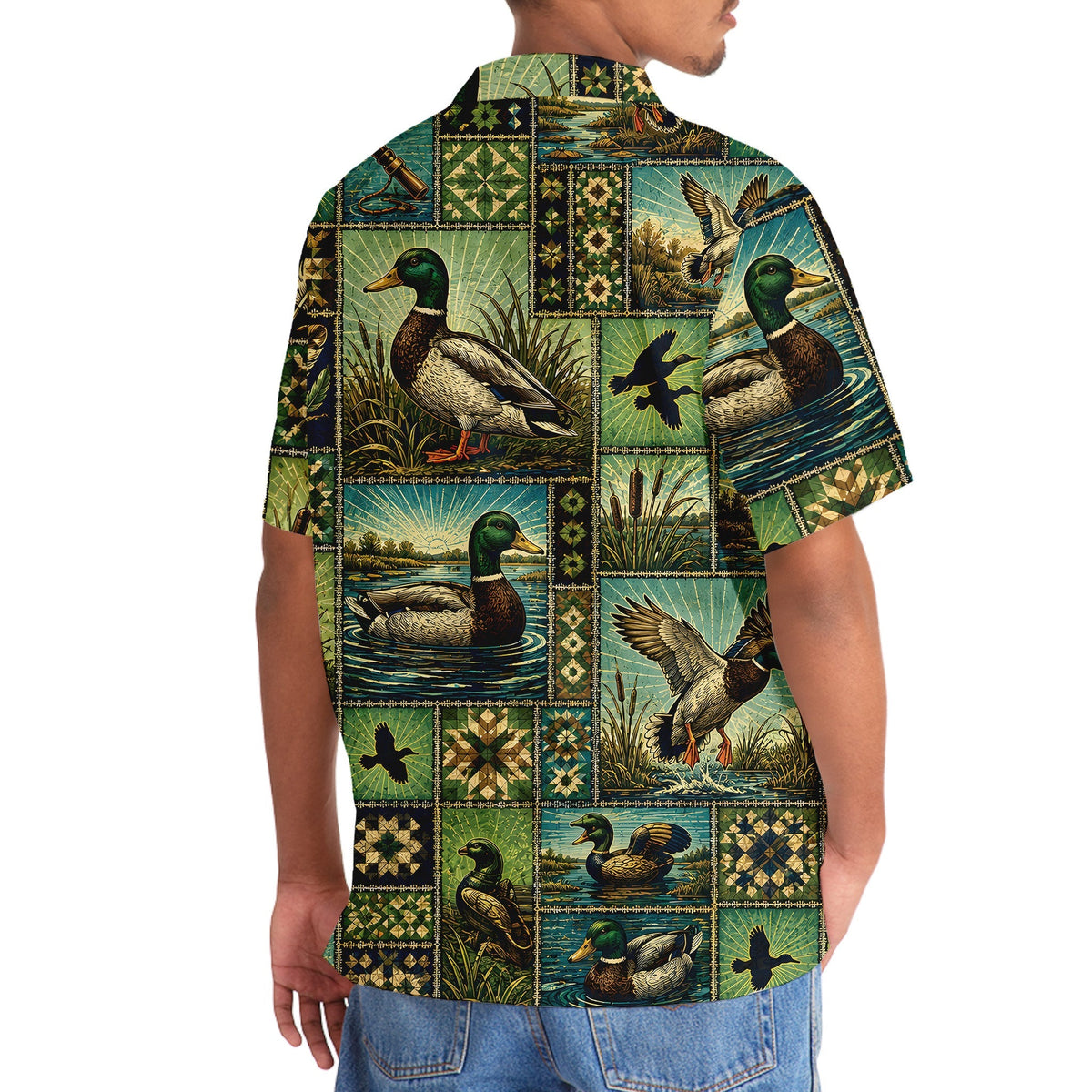 Duck Hunting Vintage Pattern Hawaiian Shirt