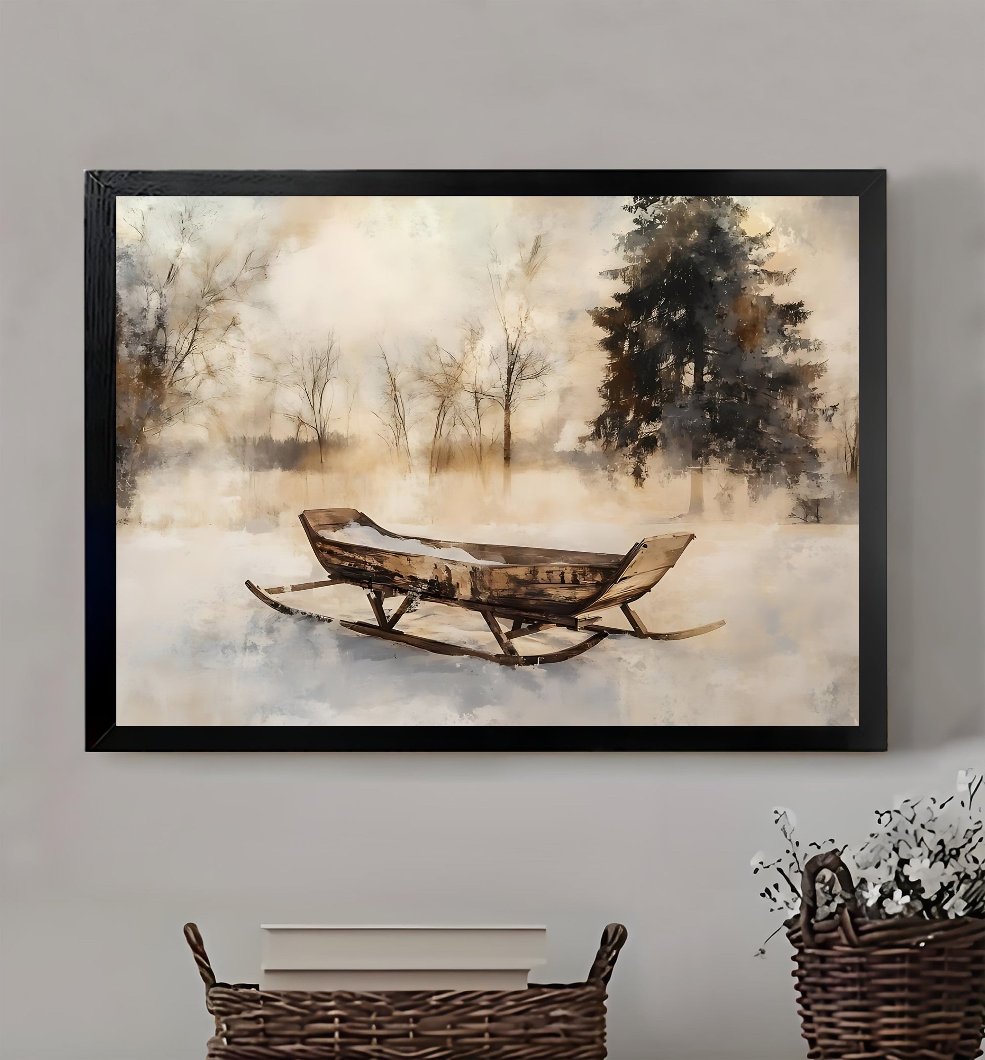 W407 Natural Wood Grain Canvas Decorative Painting – Abstract Art | Ideal for Living Rooms and Offices