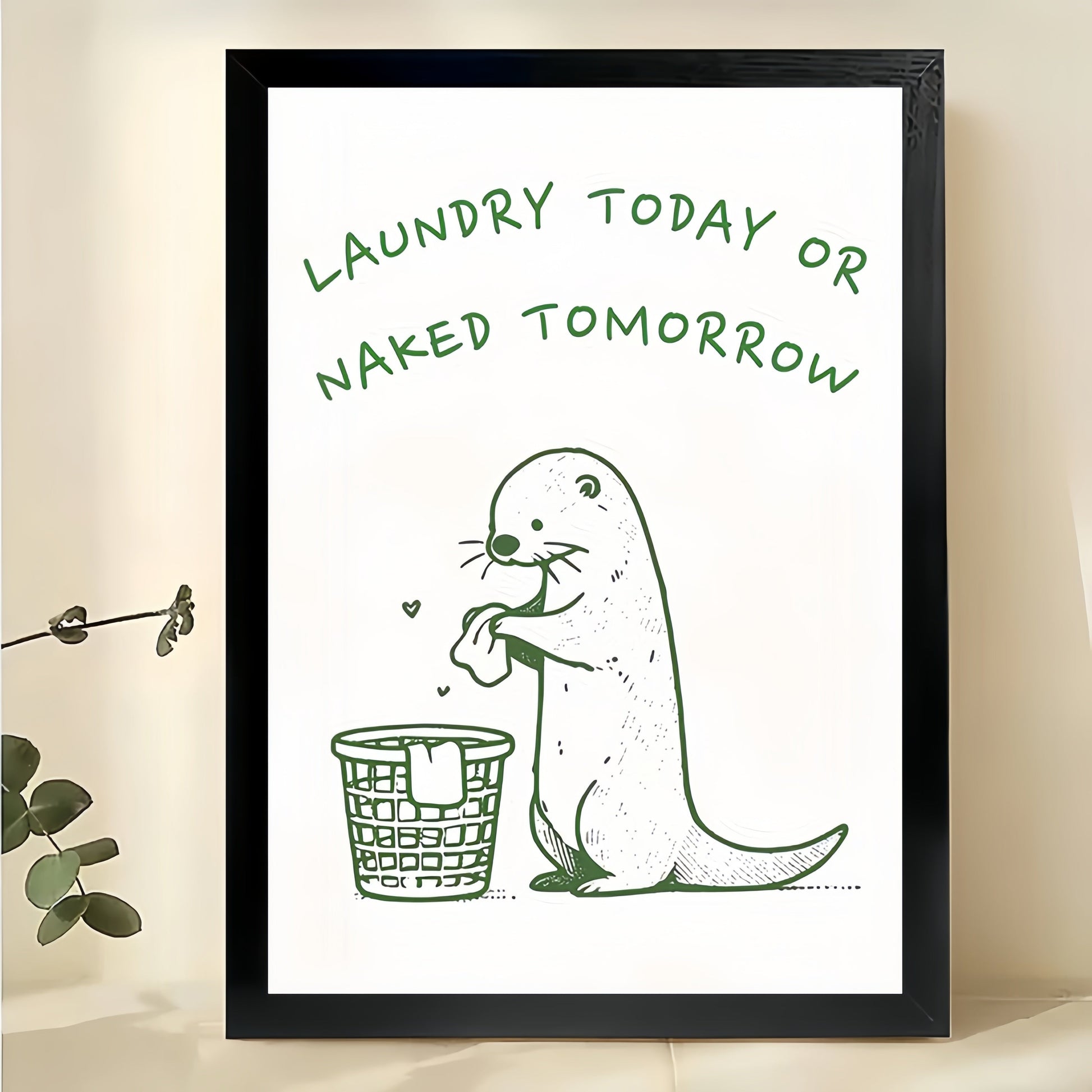 Laundry Today Seal – Funny Laundry Room Quote Wall Art on Natural Wood Canvas