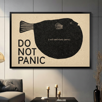 Do Not Panic Funny Puffer Fish Wall Art Print