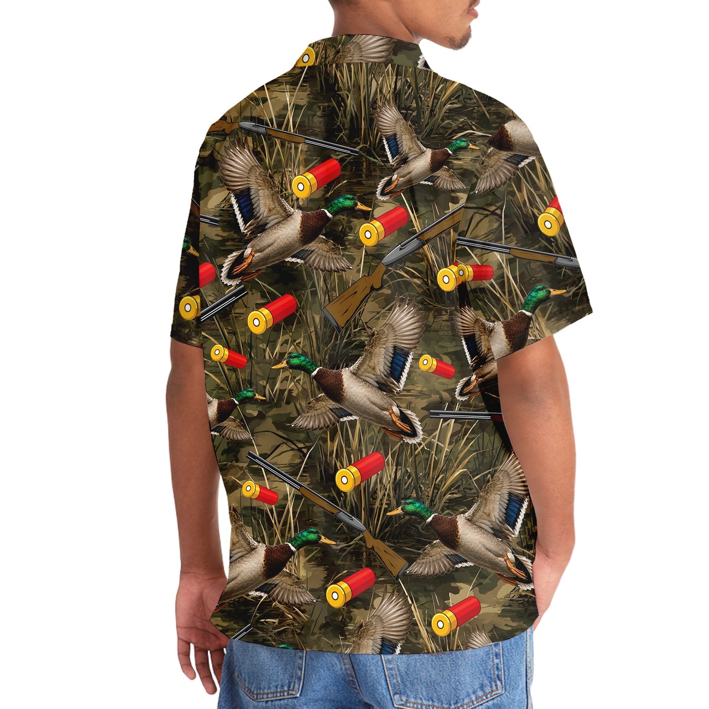 Vintage Camouflage Duck Hunting Hawaiian Shirt
