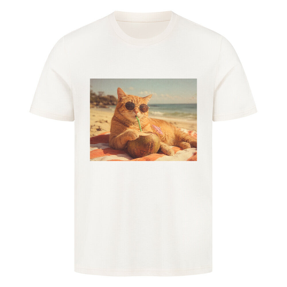 Katze am Strand T-Shirt