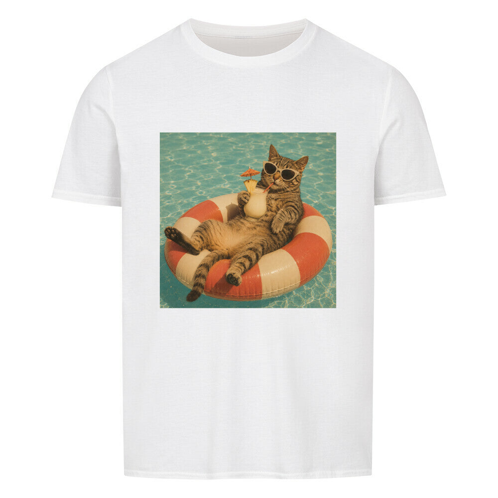 Chillin' Cat Pool Party Basic Shirt Unisex