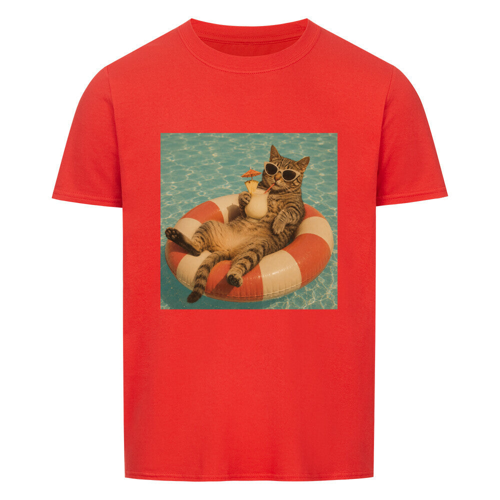 Chillin' Cat Pool Party Basic Shirt Unisex