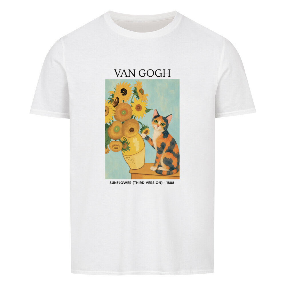 Cat With Sunflowers Basic Shirt Unisex