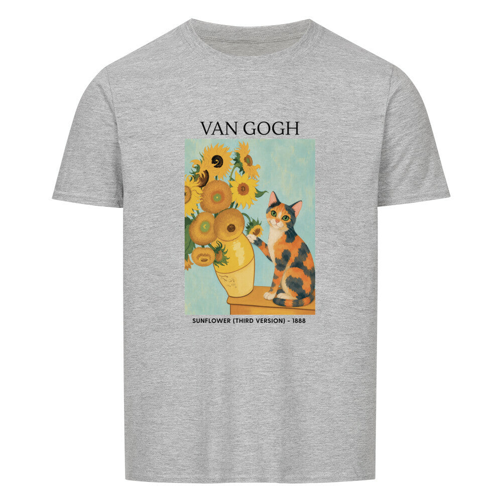 Cat With Sunflowers Basic Shirt Unisex