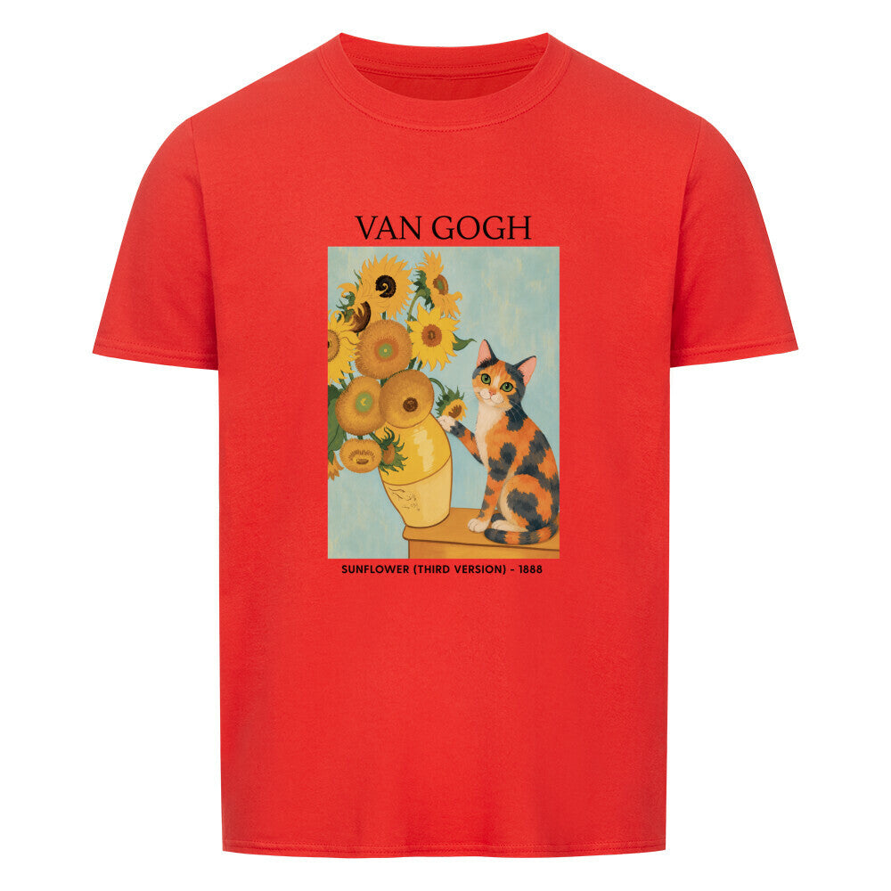 Cat With Sunflowers Basic Shirt Unisex