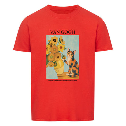 Cat With Sunflowers Basic Shirt Unisex