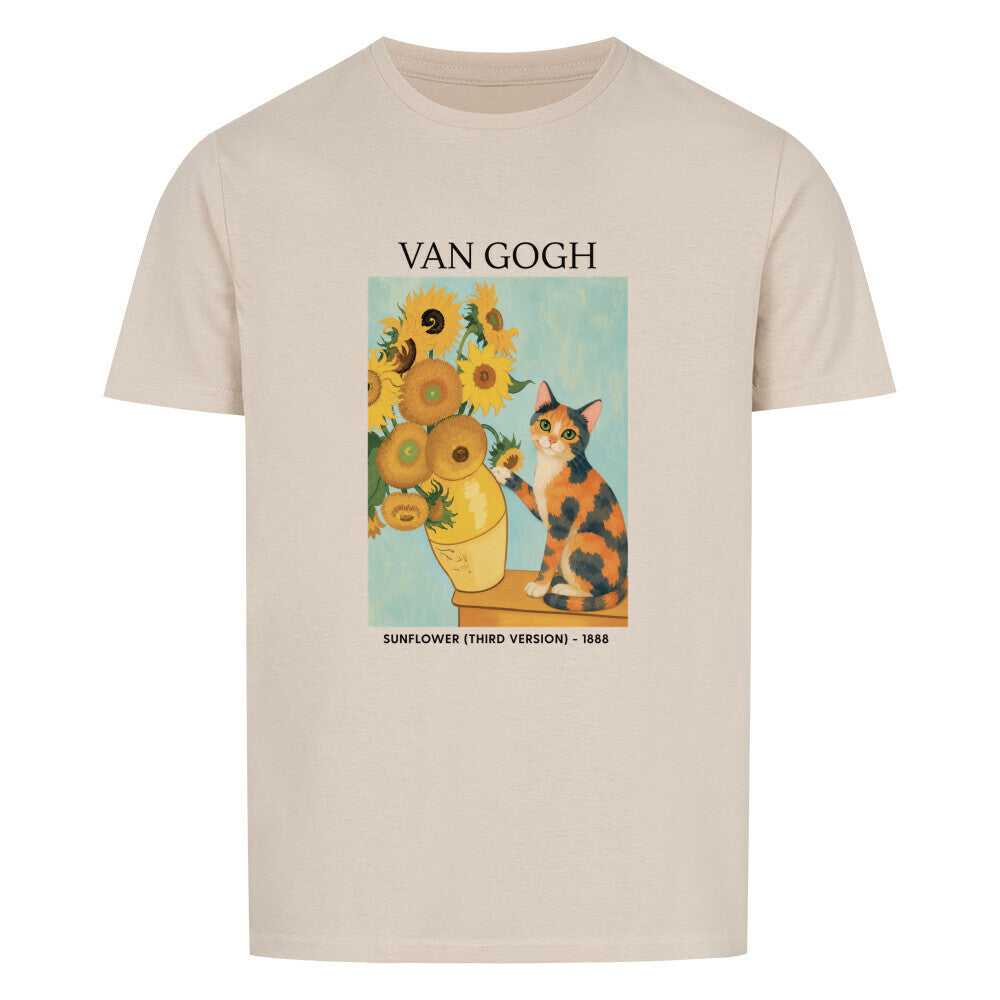 Cat With Sunflowers Basic Shirt Unisex