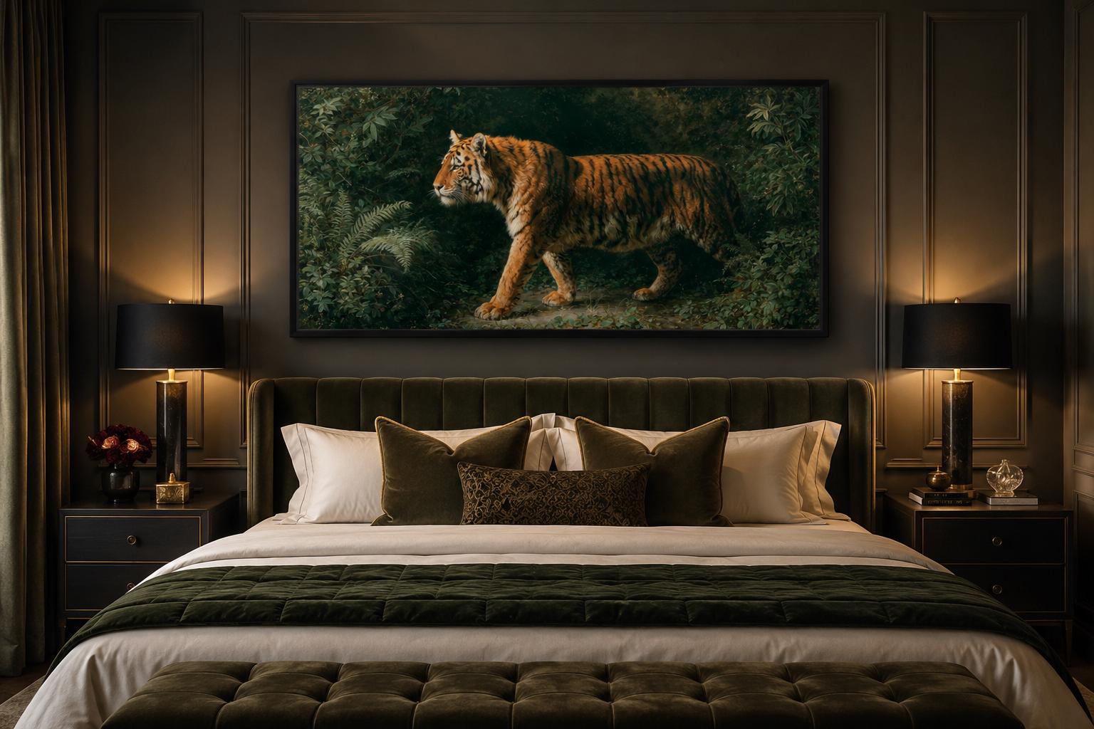 Bengal Tiger Canvas Print – Realistic Wildlife Wall Art for Living Room Decor