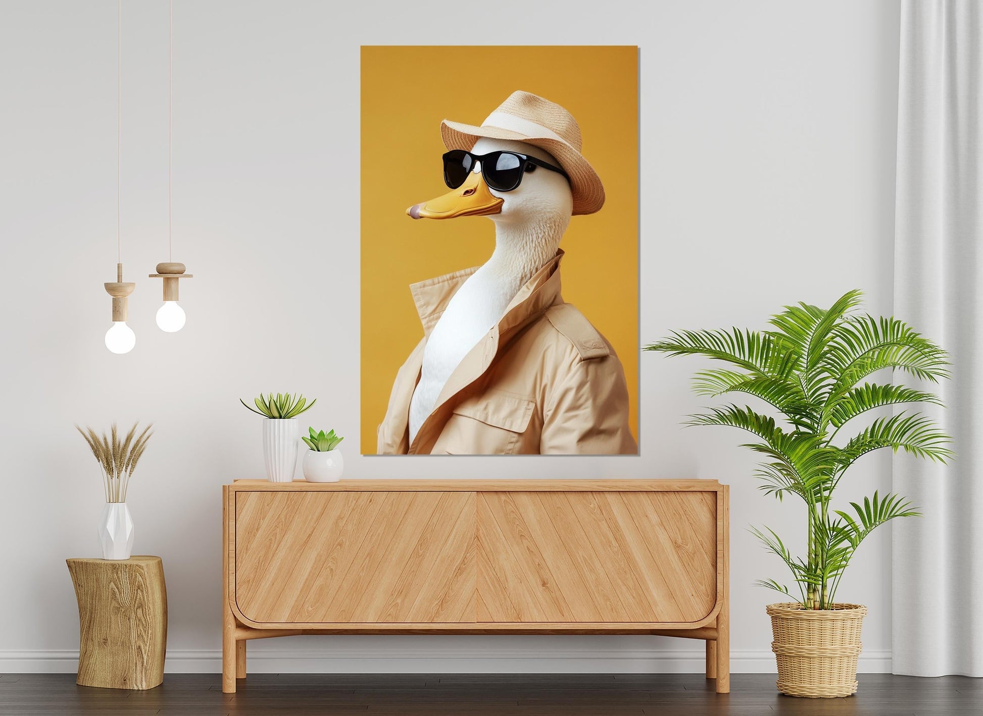 Cool Duck Canvas Print - Framed Gallery Wrapped Cotton Wall Art Ready to Hang