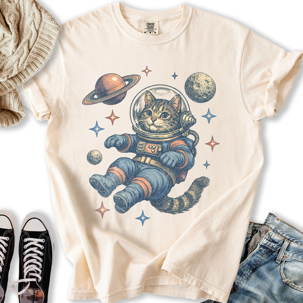 Retro Space Cat Relaxed Tee
