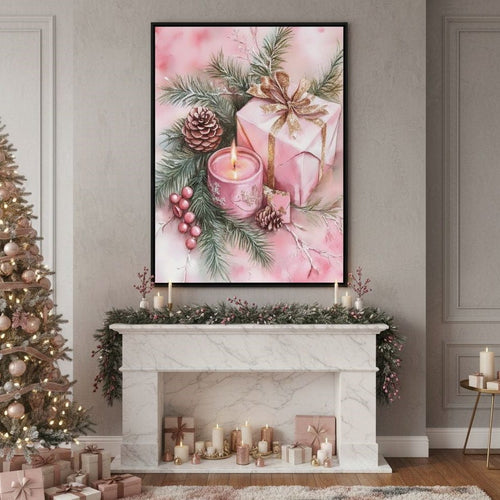 Festive Pine Gift Candle Radiance Canvas Wall Art