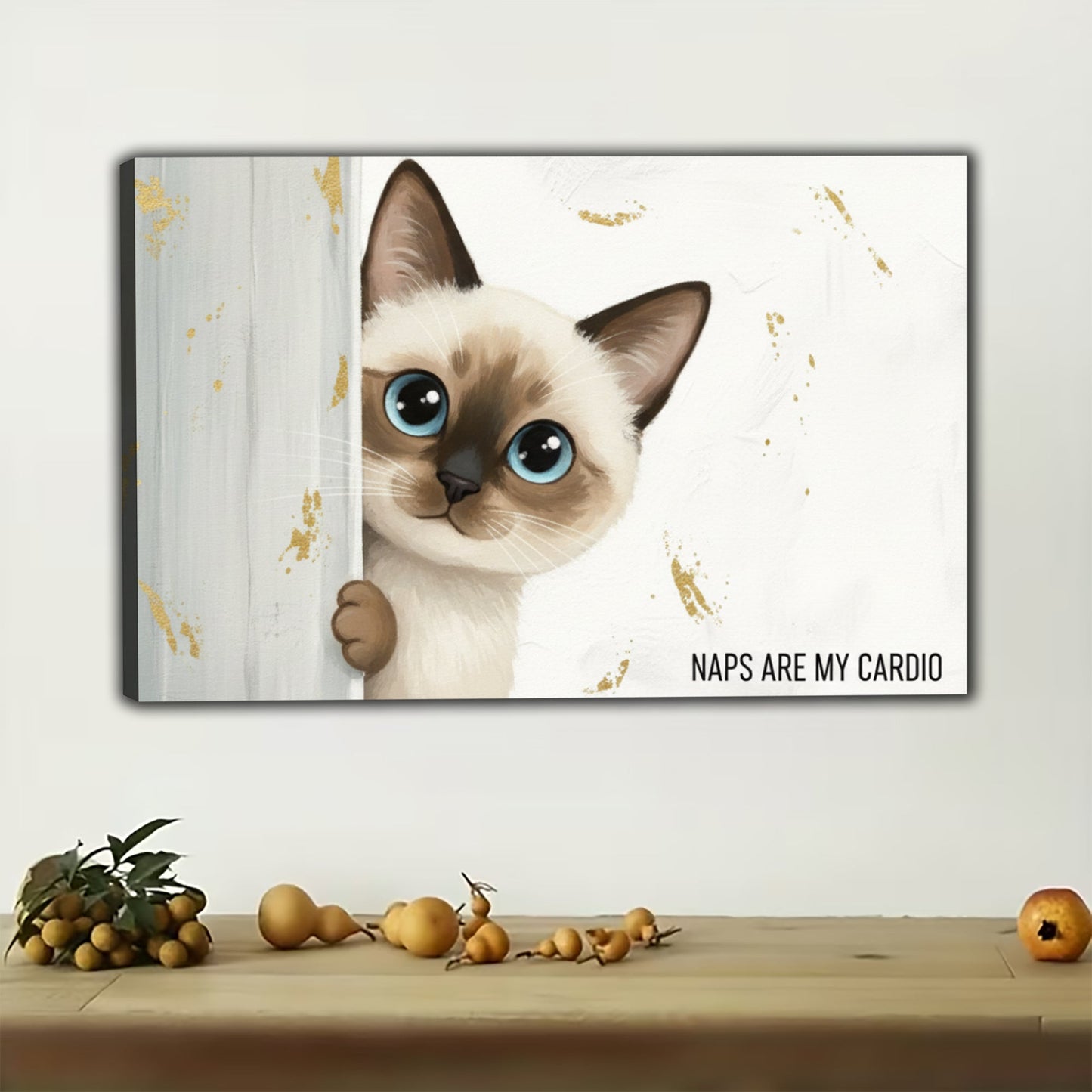 Siamese Cat Canvas Wall Art - Just Me Chaos Kitten Decor