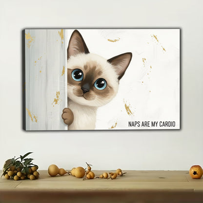 Siamese Cat Canvas Wall Art - Just Me Chaos Kitten Decor