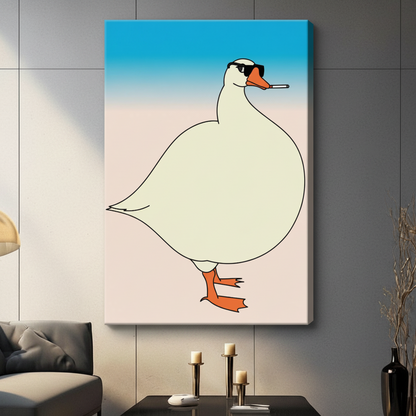 Cool Goose Canvas Wall Art – Funny Retro Decor