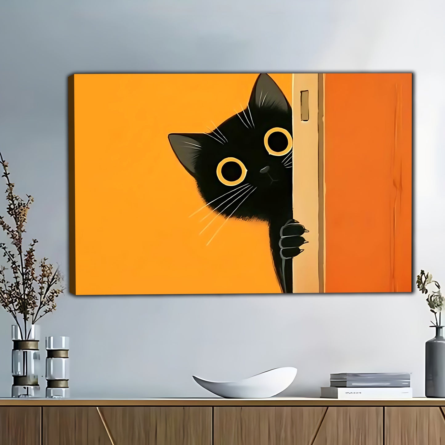 W476 Natural Wood Grain Canvas Decorative Painting – Abstract Art | Ideal for Living Rooms and Offices