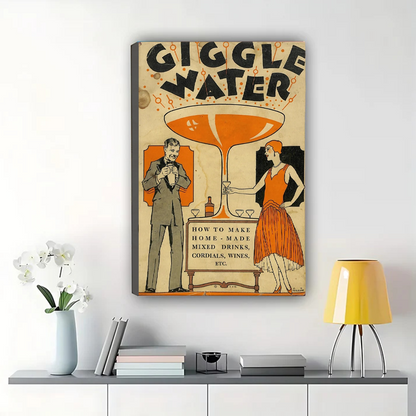 Giggle Water Vintage Bar Poster – 1920s Art Deco Wall Art