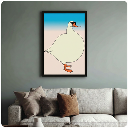 Cool Goose Canvas Wall Art – Funny Retro Decor