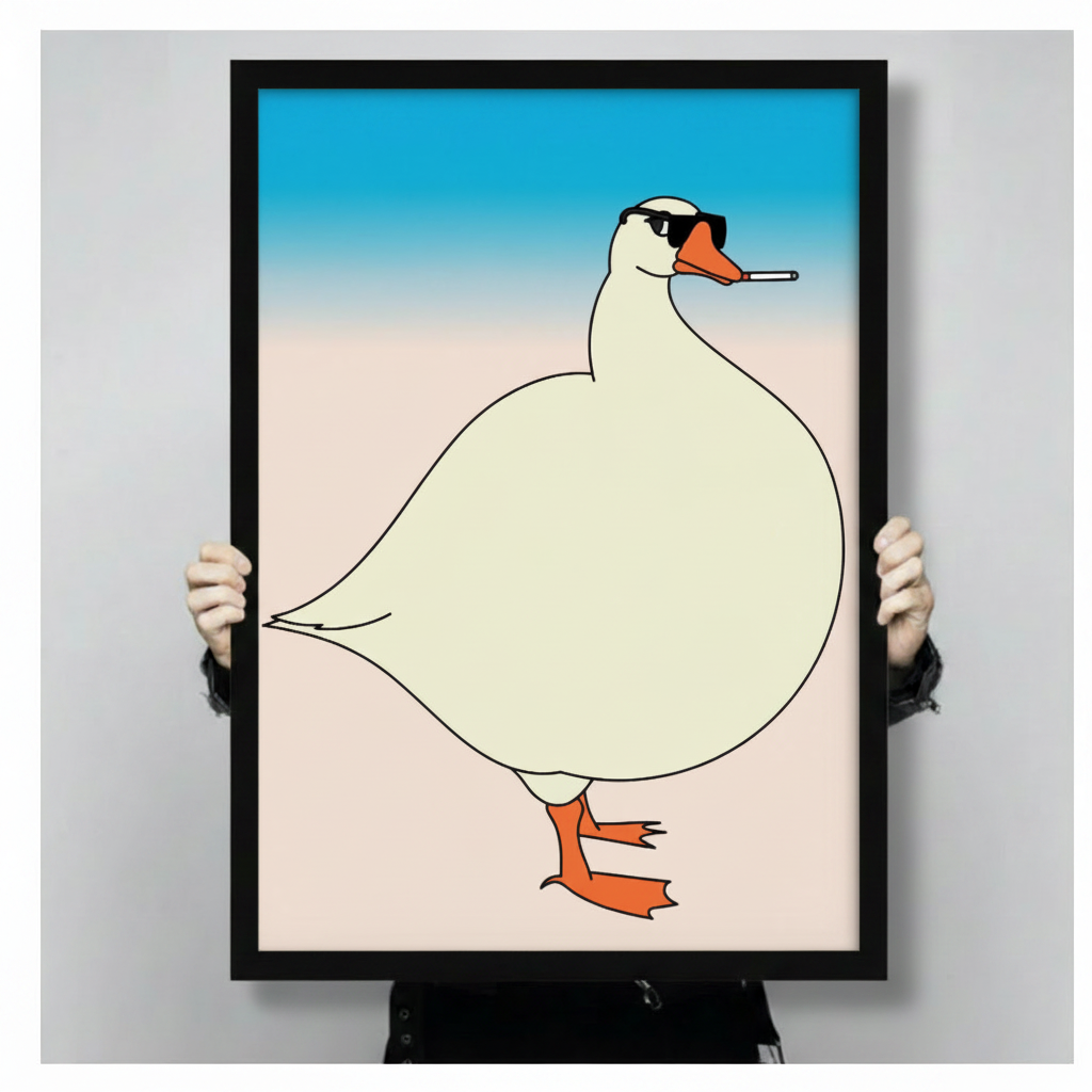 Cool Goose Canvas Wall Art – Funny Retro Decor