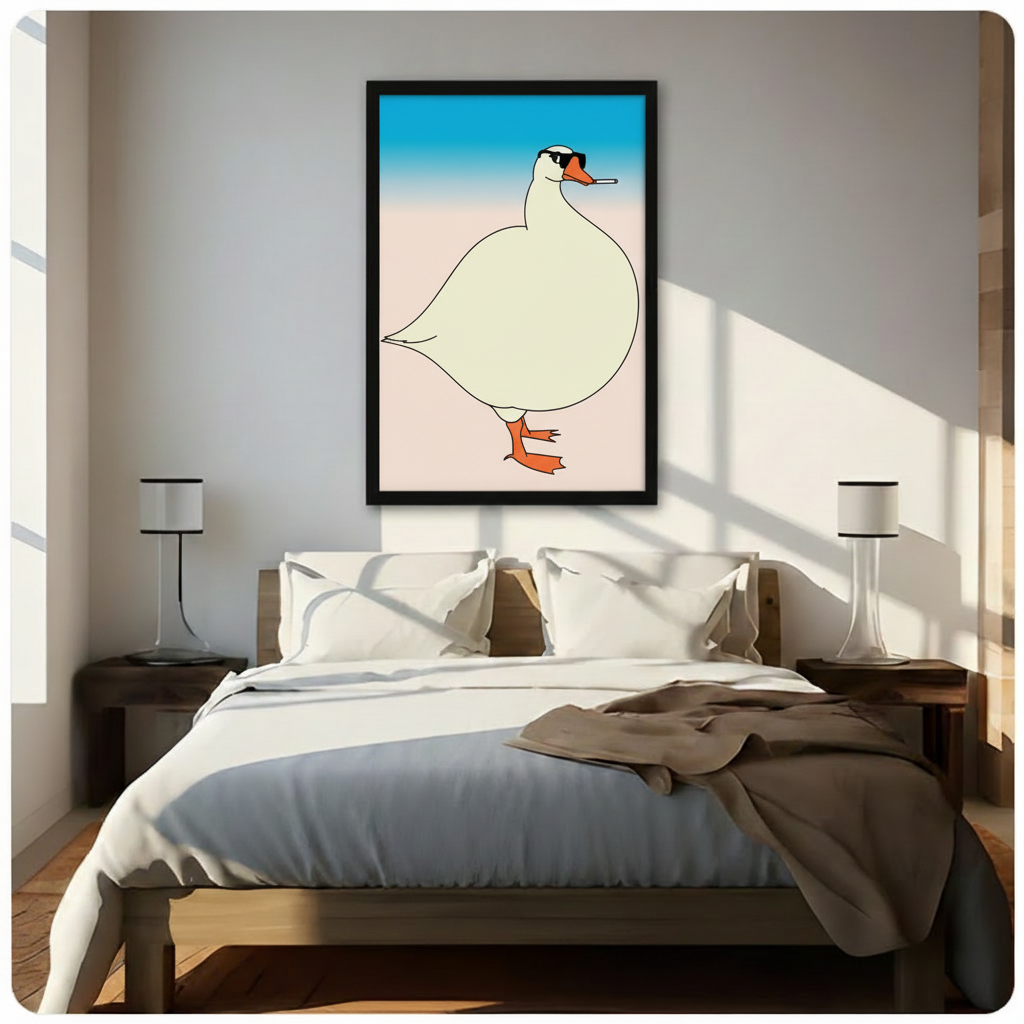 Cool Goose Canvas Wall Art – Funny Retro Decor
