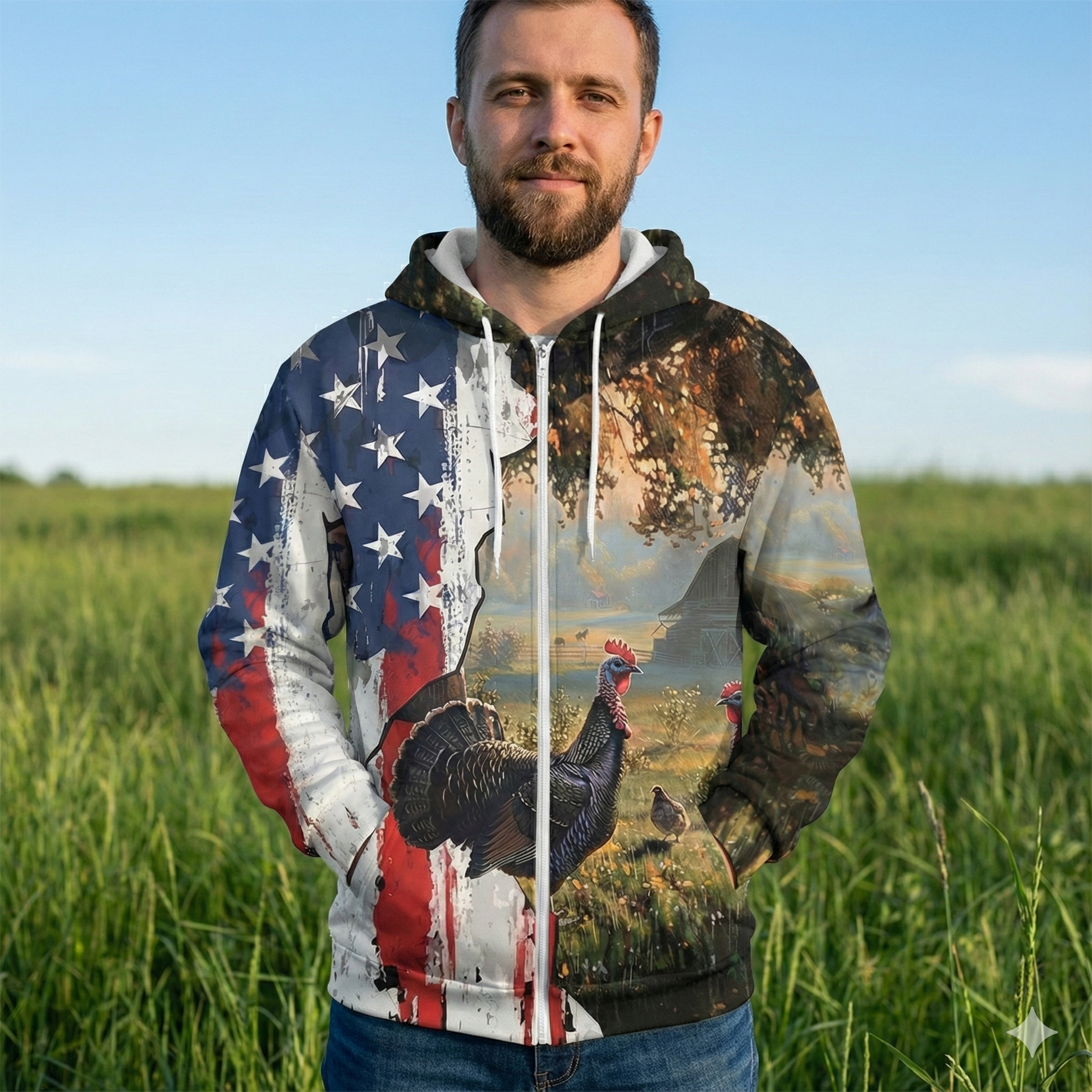 Realistic Patriotic Turkey Peaceful All Over Print Shirt
