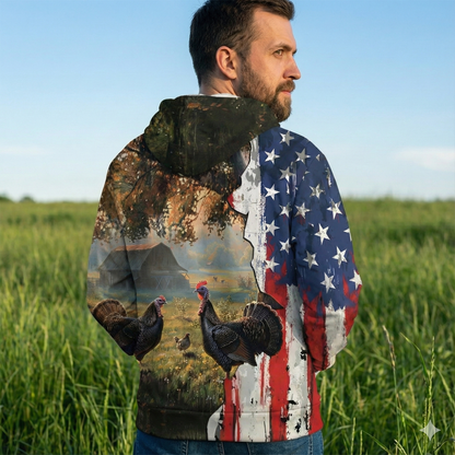 Realistic Patriotic Turkey Peaceful All Over Print Shirt