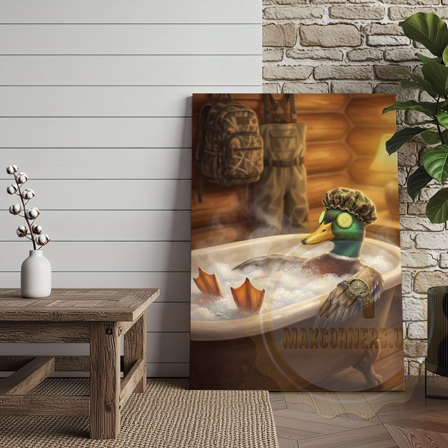 Duck Canvas Bubble Bath Spa Relaxation Humor Canvas Wall Art