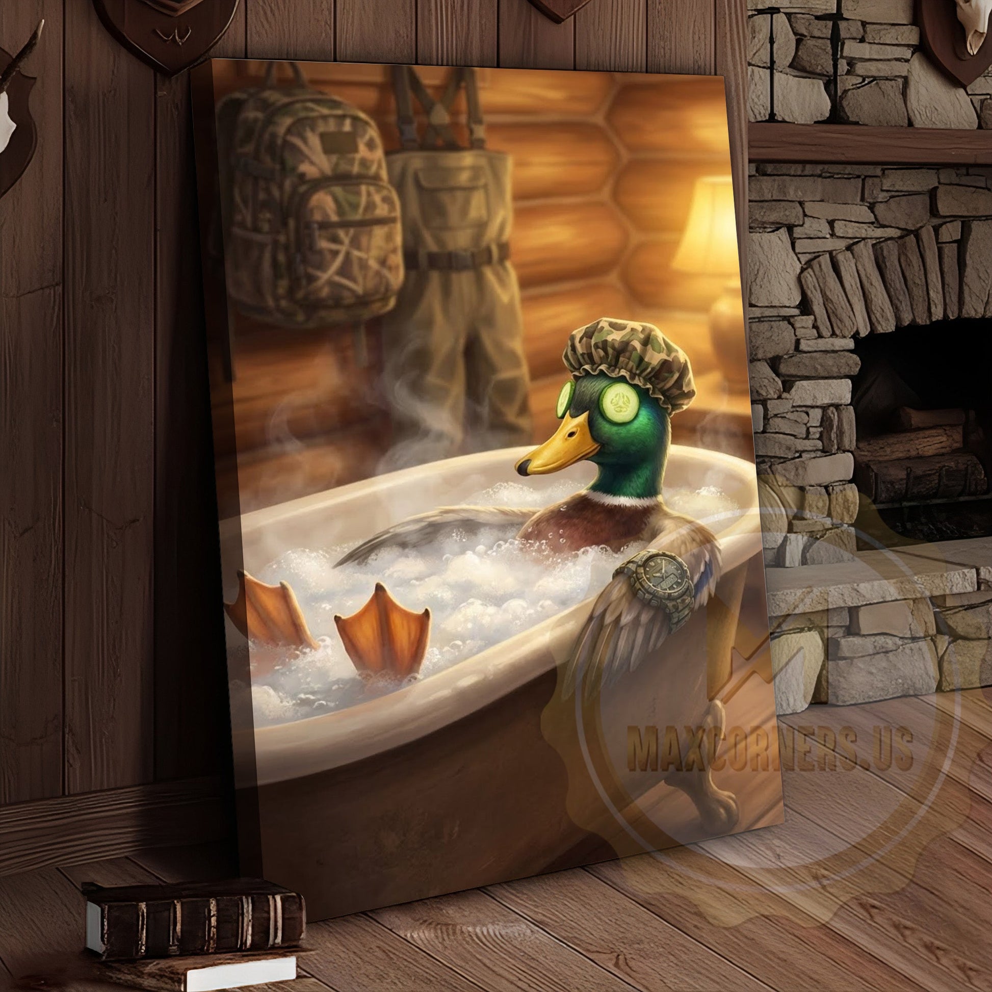 Duck Canvas Bubble Bath Spa Relaxation Humor Canvas Wall Art