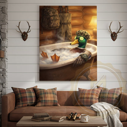 Duck Canvas Bubble Bath Spa Relaxation Humor Canvas Wall Art