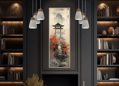 Torii Gate Canvas Print – Japanese Wall Decor | Soft Tone Framed Art Ready to Hang