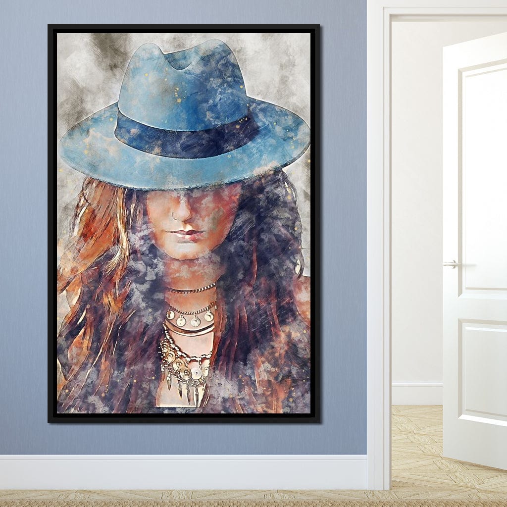 Girl in a Hat - Mateo Canvas Wall Art